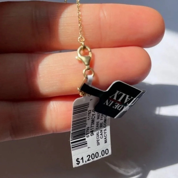 Blue&White Flower 14K Gold Made in Italy Necklace - Picture 3 of 6